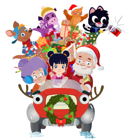 Car with all the characters showing you won the game